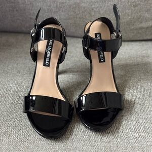 Black patent leather Karl Lagerfeld heels, size 9